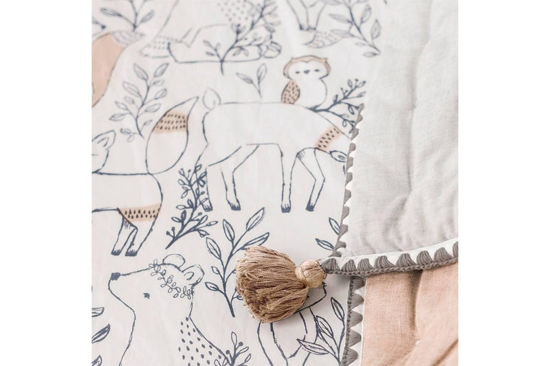 Crane Baby Cot Fitted Sheet - Ezra Woodland