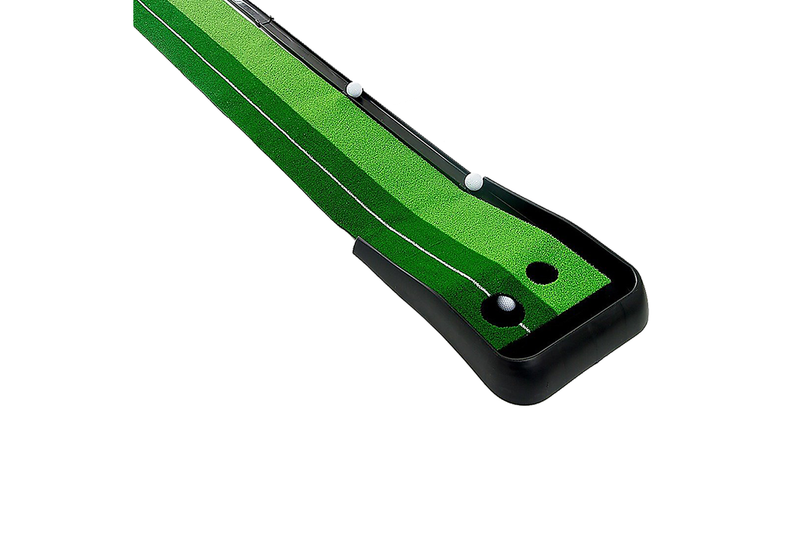 Indoor Practice Putting Green 2.5M Mat Inclined Ball Return Fake Grass Holes