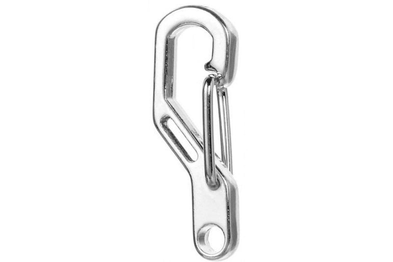 Spring Zinc Alloy Quick Release Hook Carabiner Hanging Buckle Silver One Piece