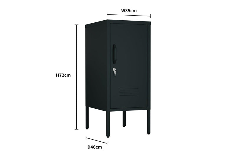 Fraser Country Milan Metal 1 Door Cabinet - Dark Granite Grey