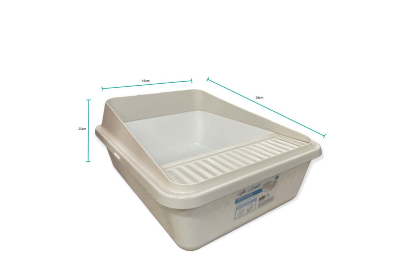 High Back Cat Litter Tray Large - Pet Fresh Clean Kitten Toilet Box