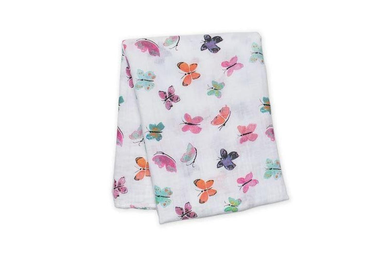 Lulujo: Muslin Cotton Swaddle - Butterfly