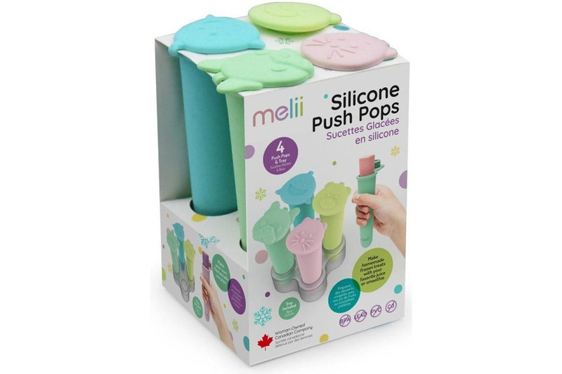 Melii: Silicone Push Pops - 4 Pack with Tray
