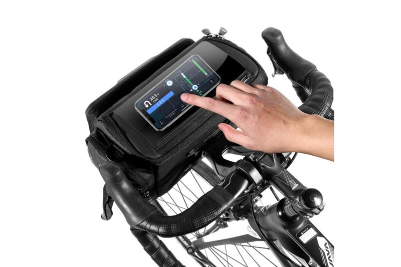 4L Rainproof Bike Handlebar Storage Bag with Touch Screen Strap Use for MTB