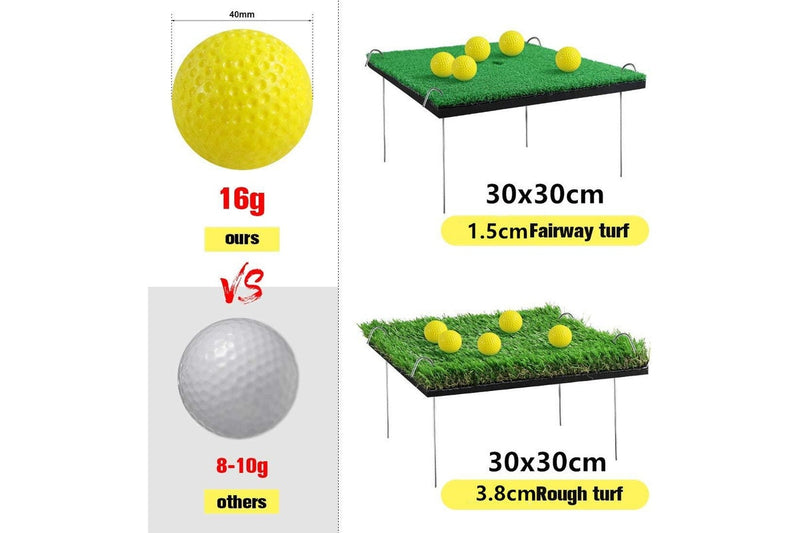 Golf Practice Net Hitting Net Golf Chipping Net Kit - Net + Balls + Mats