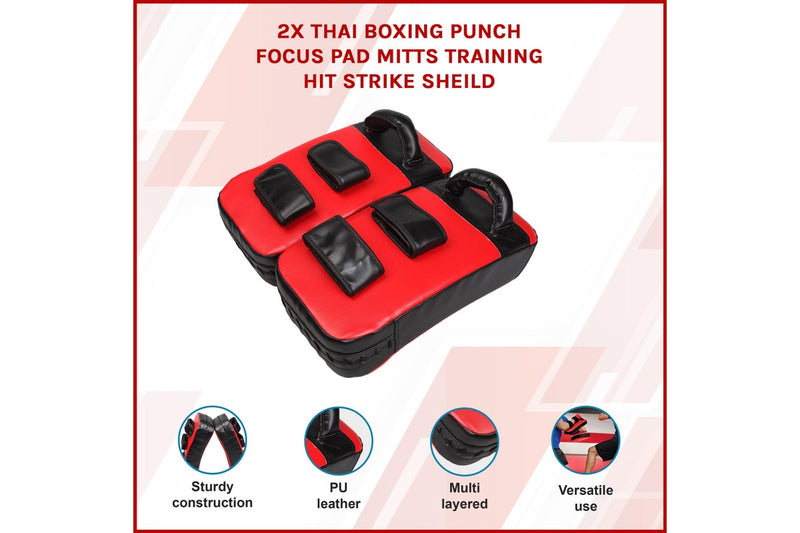 2 x Thai Boxing Punch Focus Pad Mitts Training Hit Strike Shield