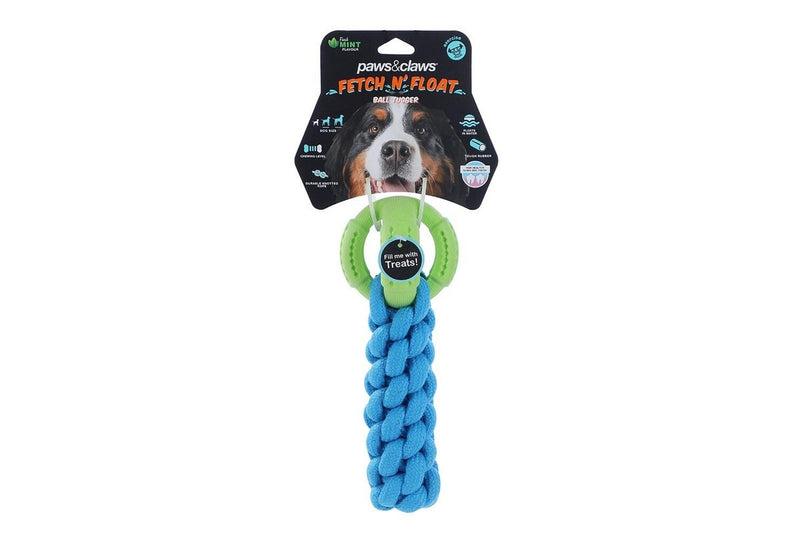 2x Paws & Claws Fetch N' Play Ball + Rope Tugger Dog Pet Toy Assorted 24x10x10cm