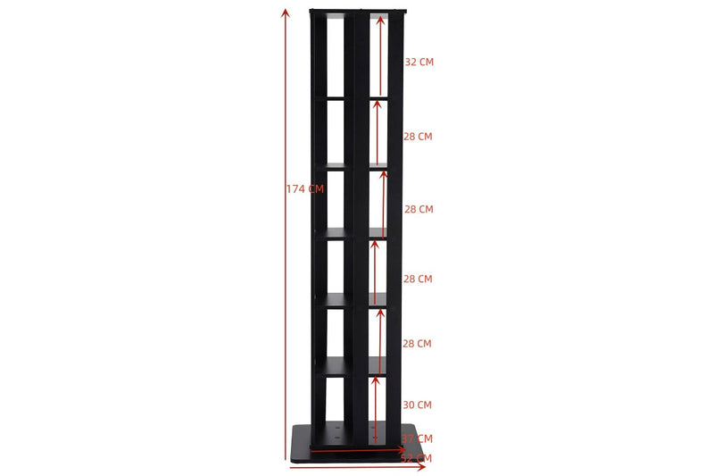 Fraser Country 6 Tier Rotation Book Shelf - Black