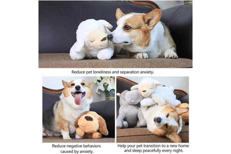 Heartbeat Dog Anxiety Relief Plush Toy Pet Comfortable Behavioral Training Play Aid Tool Soft Sleeping Buddy For Small - Bear