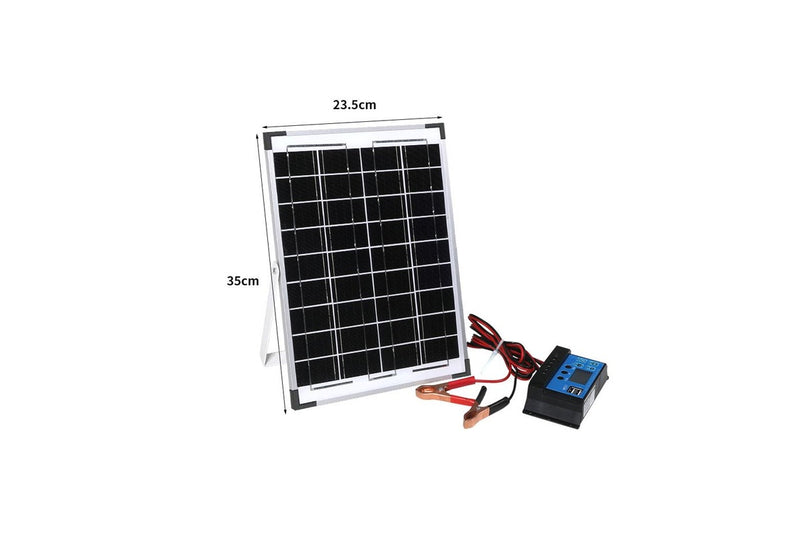 12V 10W Solar Panel Kit Mono Caravan Folding Camping Charging Controller Kits