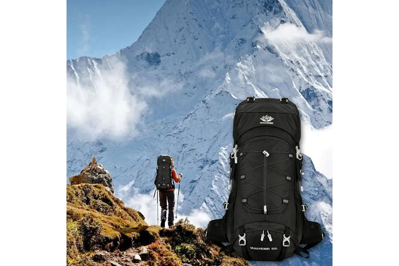 60L Camping Backpack - Black