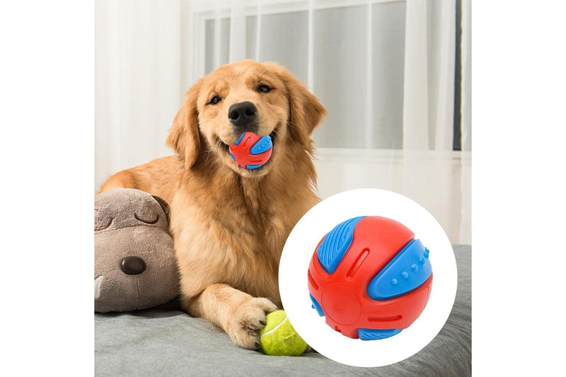 1x Dog Squeaky Ball Fun Training Indestructible Tooth Cleaning Puppy 8cm