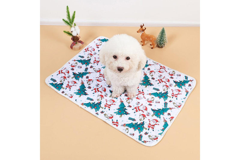 Christmas Washable Reusable Pet Dog Training Pads Pee Mat Absorbent Cushion Bed Style 2