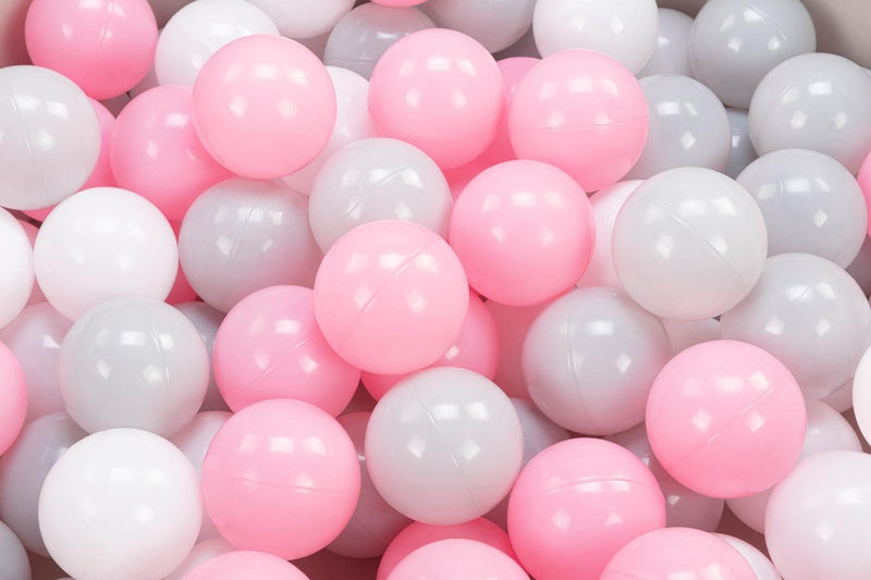 Bubbli: Baby Kids Ball Pit with 200 Balls - Grey/Pink