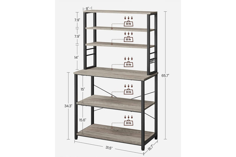 Vasagle Kitchen Storage Baker's Rack - 6-Tier (Greige)