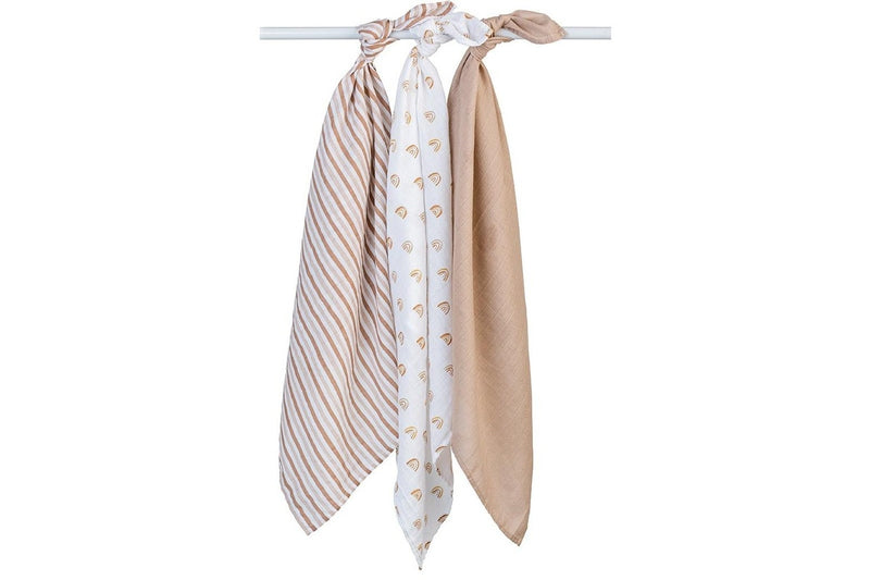 Lulujo: Mini Muslin Cloth - Rainbow (3 Pack)