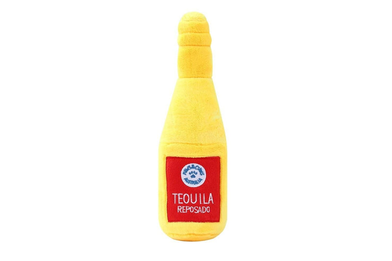2x Paws & Claws Pet Dog 31cm Tequila Bottle Shop Soft Plush w Squeaker Toy YL