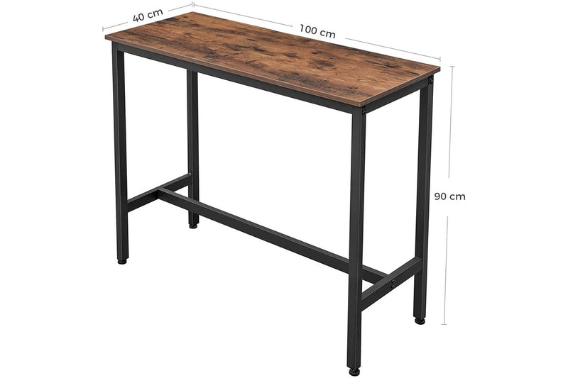 Vasagle Narrow Rectangular Bar Table - Rustic Brown