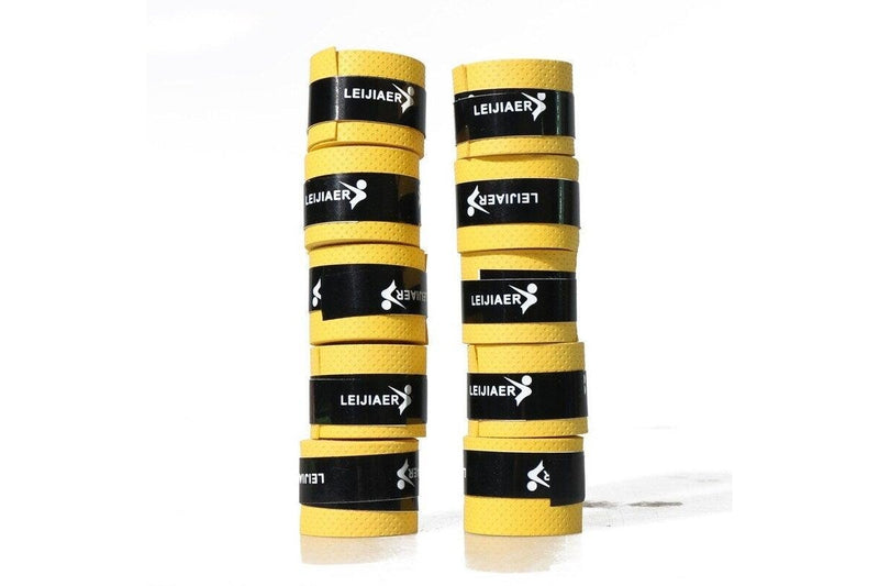 10Pcs Lot Tennis Racket Grip Tape Yellow - Standard