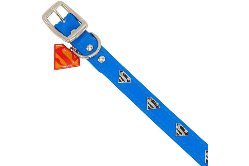DC Comics: Superman Vegan Leather Dog Collar - X-Large (2.9cm Wide)
