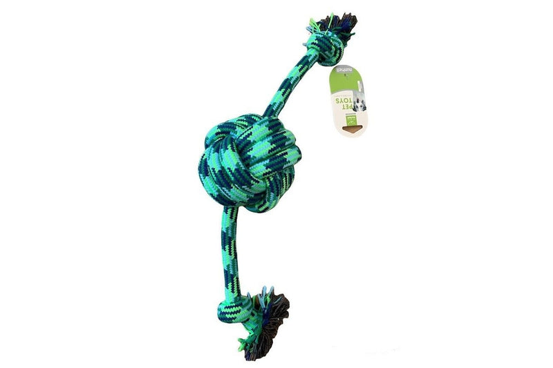 40cm LARGE DOG ROPE TOY Eco Friendly Pet Chew Cotton 11cm Knot Heavy Duty 65021