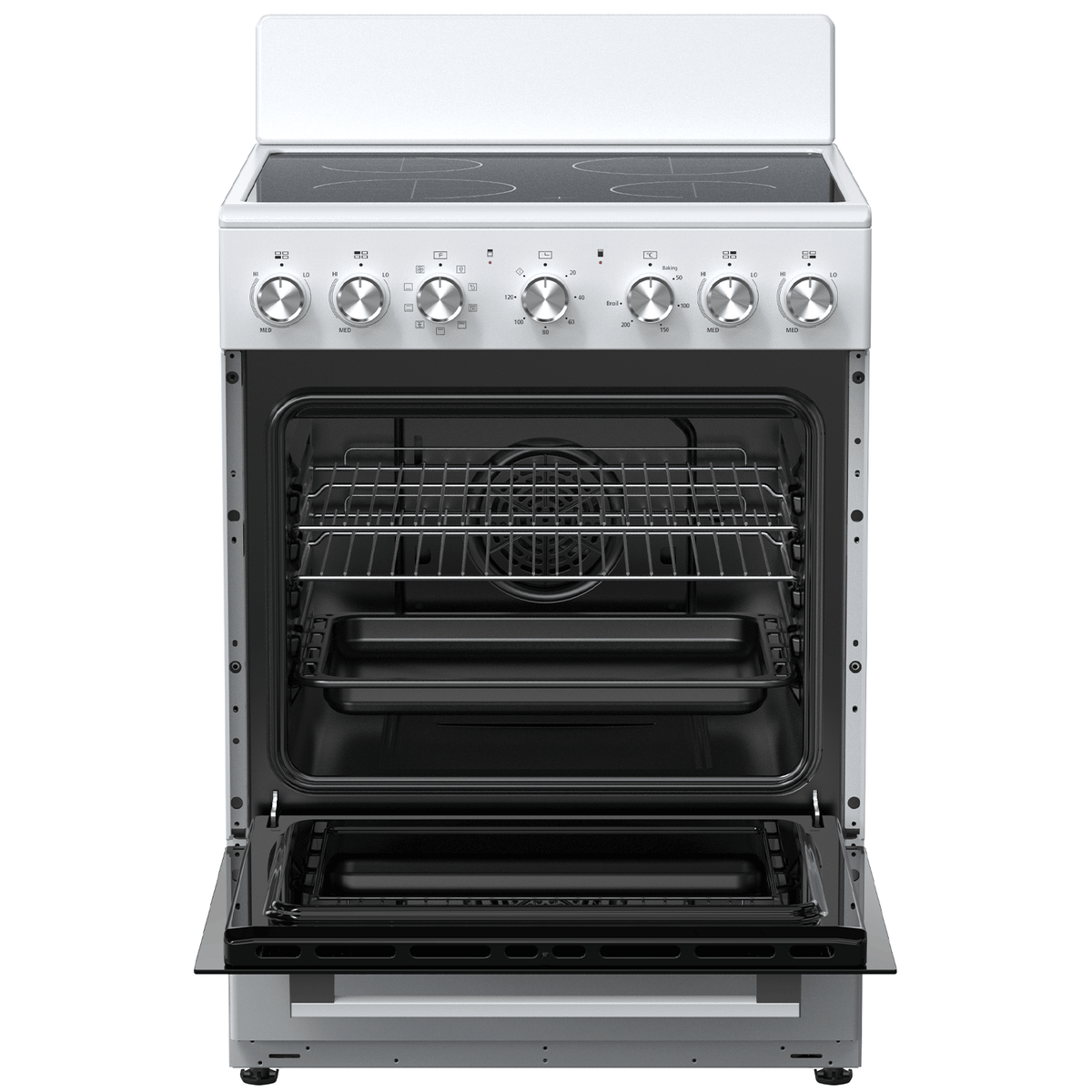 Freestanding Oven with Ceramic Cooktop 60cm - White