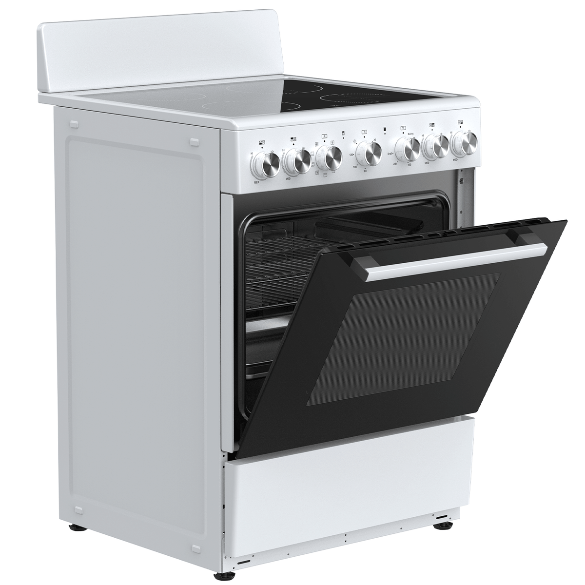Freestanding Oven with Ceramic Cooktop 60cm - White
