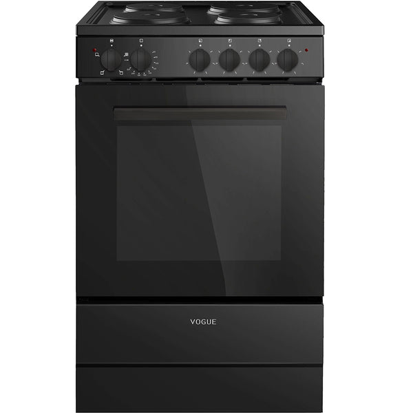 Vogue Freestanding Oven 50cm with Hotplates - Black
