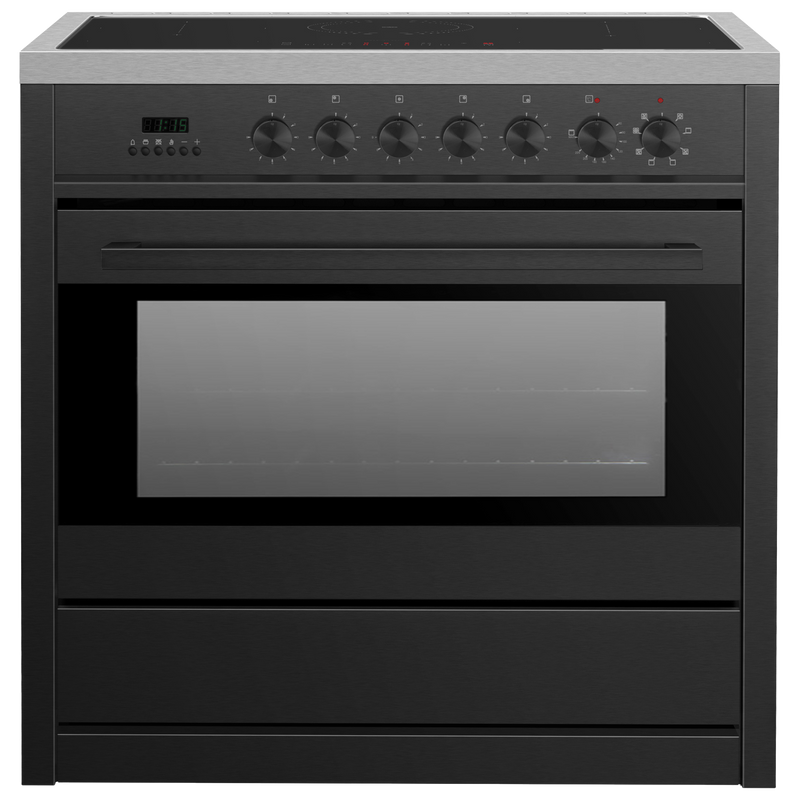 Vogue Freestanding Oven 90cm with Induction Cooktop - Black SS