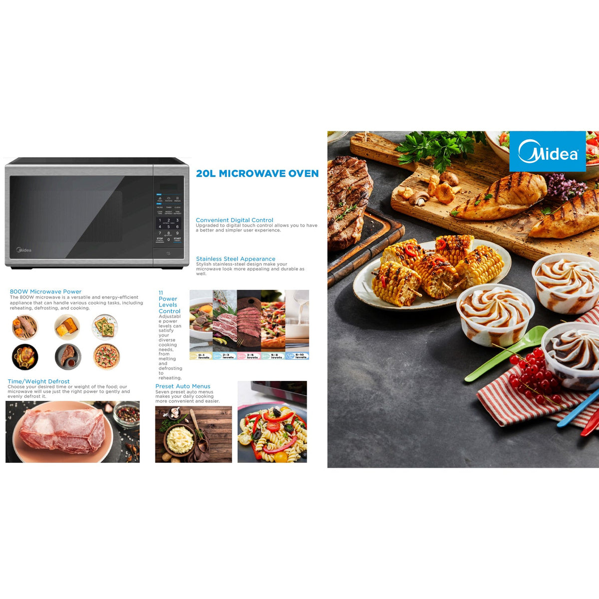 Microwave Oven Black and SS - 20L