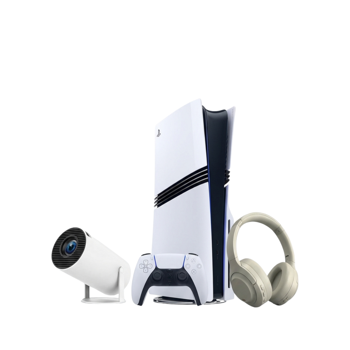 PS5 + Projector + Gaming Headphones