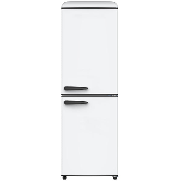 Retro 213L Upright Bottom Mount Fridge Freezer - White