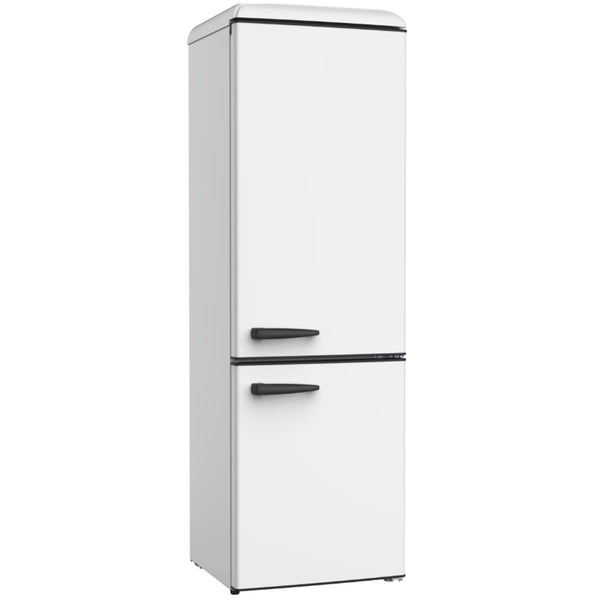 Retro 300L Upright Bottom Mount Fridge Freezer - White