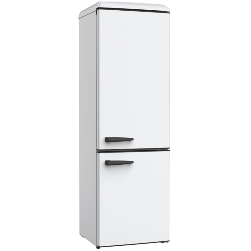 Retro 300L Upright Bottom Mount Fridge Freezer - White