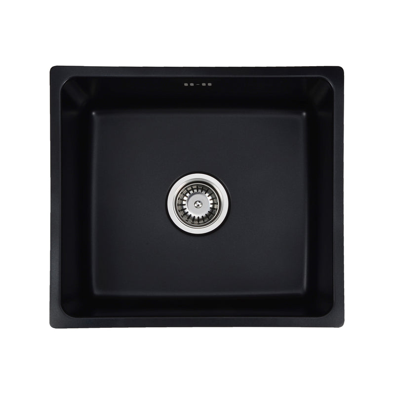 Mondella Black Resonance Sink Single Bowl Square With Overflow Kit