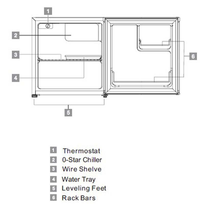 48L Bar Fridge - White