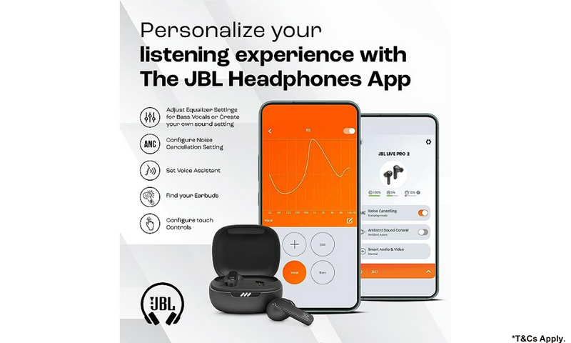 JBL Live PRO 2 True Wireless Noise Cancelling Earbuds - Black