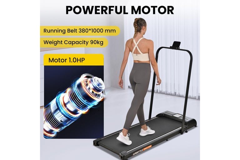 Ape Style FX2700 Foldable 2-in-1 Walking & Running Smart Treadmill (Black)