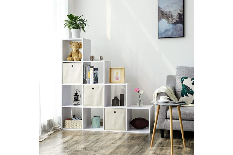 VASAGLE Stair Shaped Cube Bookcase - White