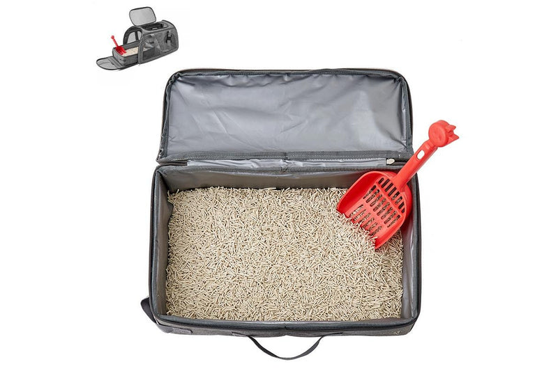 Zoomies Portable Cat Litter Box with Leak-Resistant Zipped Lid