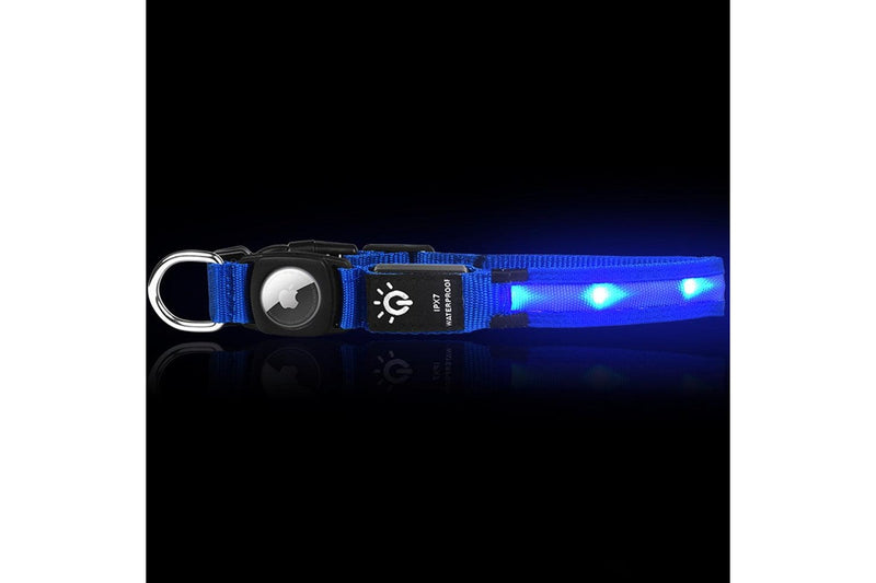 Luminous LED Pet Dog Collar Light-up USB Rechargeable Dog Collar Blue