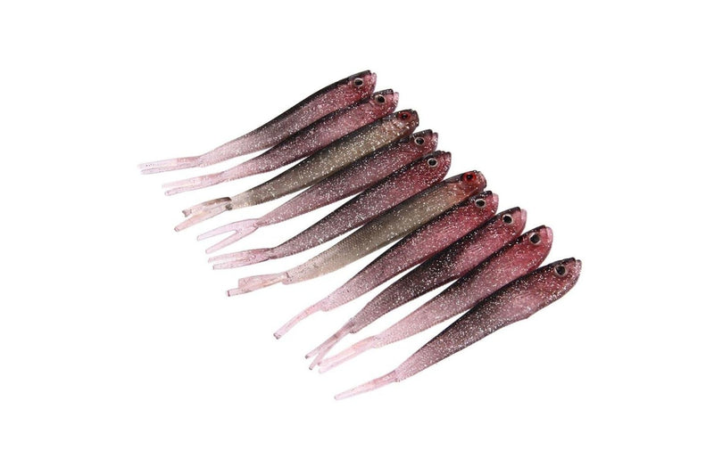 10 Piece Small Fish Shaped Sequin Fishing Lures 12.5cm Length