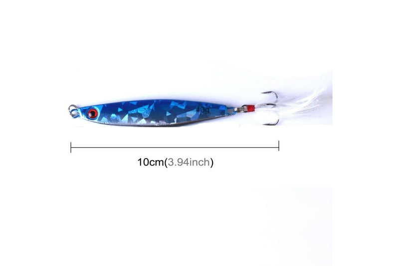 7 Piece Metal Fishing Lures With Feather Hook