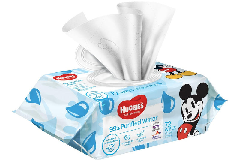 Huggies Baby Wipes - 99% Purified Water (72 Wipes)