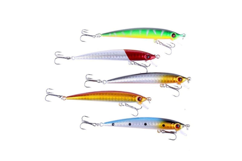 5 Piece Minnow Hard Bait Fishing Lure Set 8.5cm