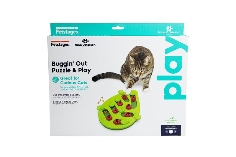 Petstages: Nina Ottosson - Buggin Out Puzzle & Play-Interactive - Cat Treat Puzzle