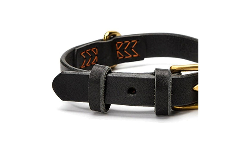 Suture Real Leather Adjustable Dog Collar