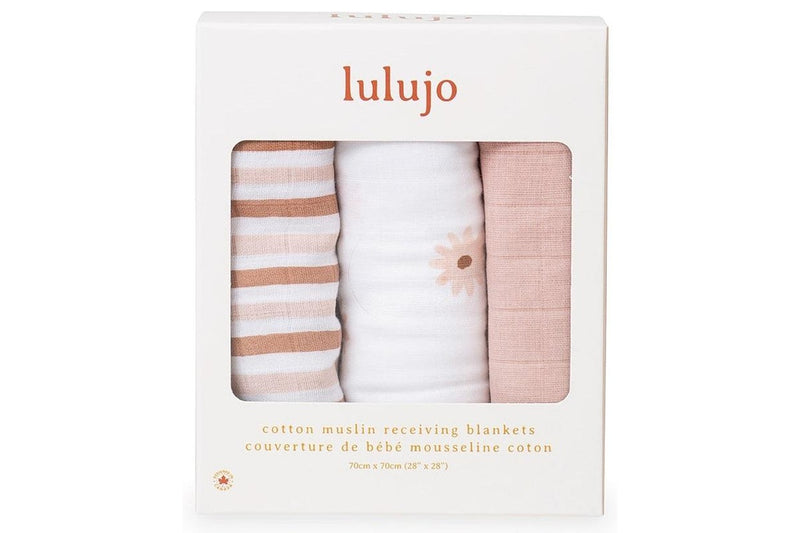 Lulujo: Mini Muslin Cloth - Daises (3 Pack)