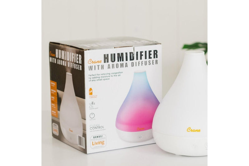 Crane: Cool Mist Humidifier & Aroma Diffuser - White