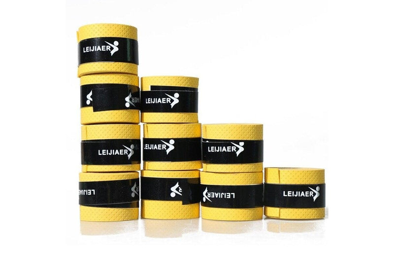 10Pcs Lot Tennis Racket Grip Tape Yellow - Standard